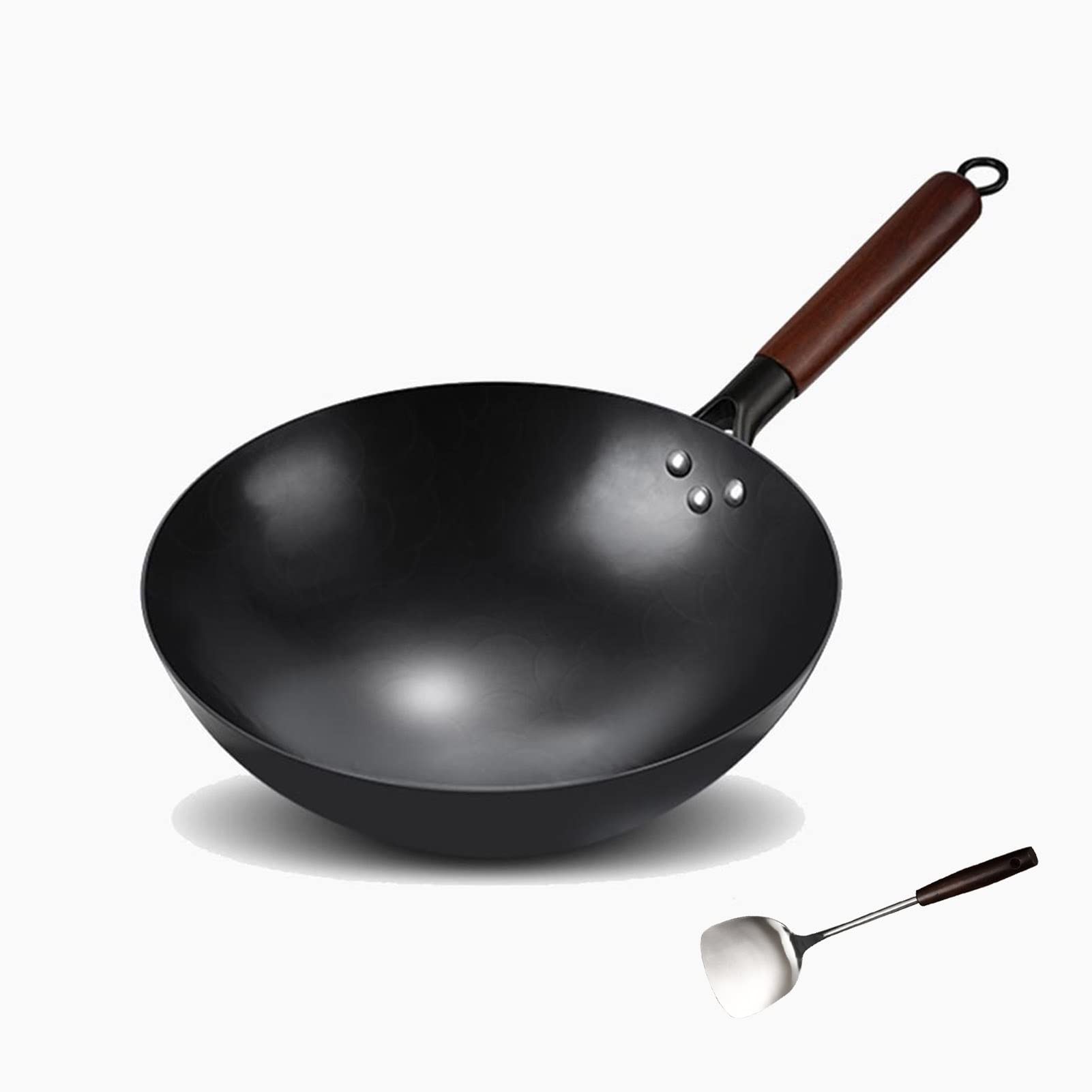 Premium Carbon Steel Wok Pan - 13.4
