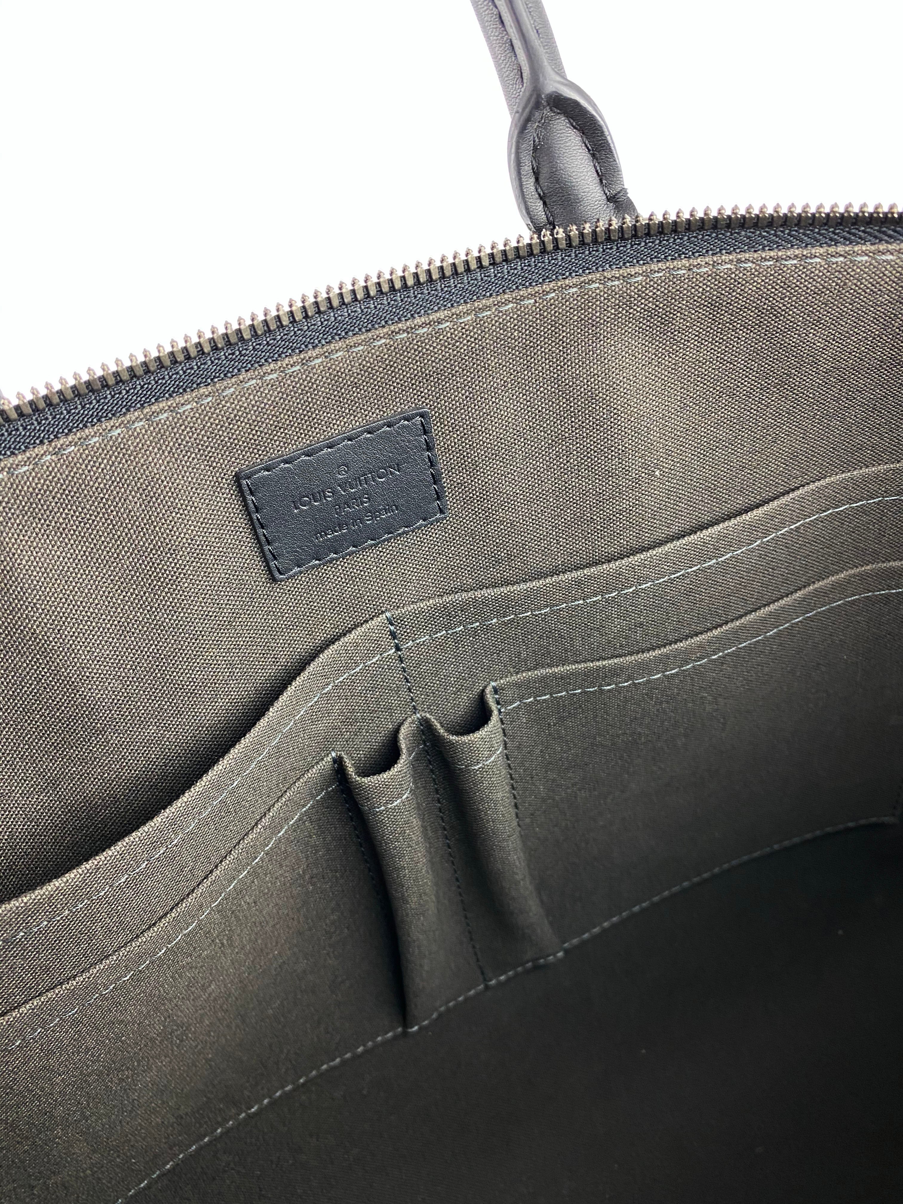 Louis Vuitton Black Damier Infini Leather Business Tote Bag for Women - Luxury Work Bag for Office, Travel & Professional Meetings