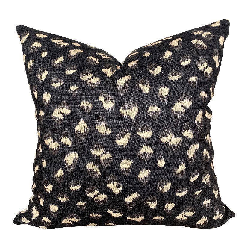 Kelly Wearstler Lee Jofa Feline Pillow Cover - Black Luxury Decorative Throw Pillow Case | Ready to Ship | Perfect for Sofa, Bedroom & Home Decor