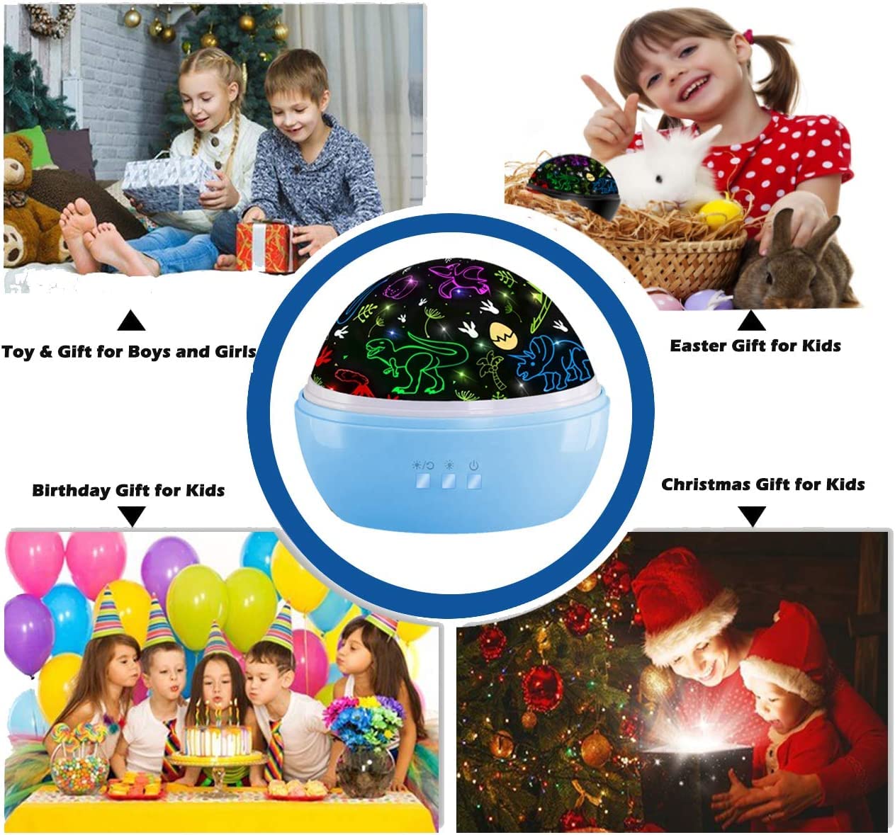 360° Rotating Dinosaur Night Light Projector Toy for Kids Ages 3-8 | 2-in-1 Dinosaur Toy & Night Light | Perfect Birthday & Christmas Gift for Boys & Girls | Bedroom Decor, Kids Room Nightlight, Fun Educational Playtime