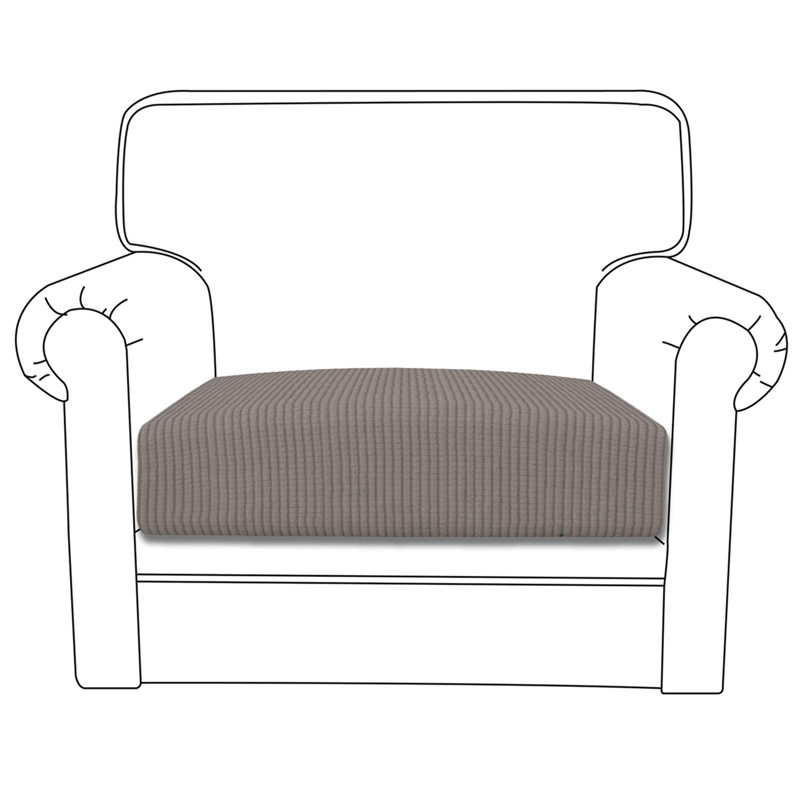 Stretchy Sofa Cushion Cover - Elastic Furniture Protector Slipcover with Soft Flexible Fabric (Taupe) | Perfect for Living Room, Bedroom & Office Chairs