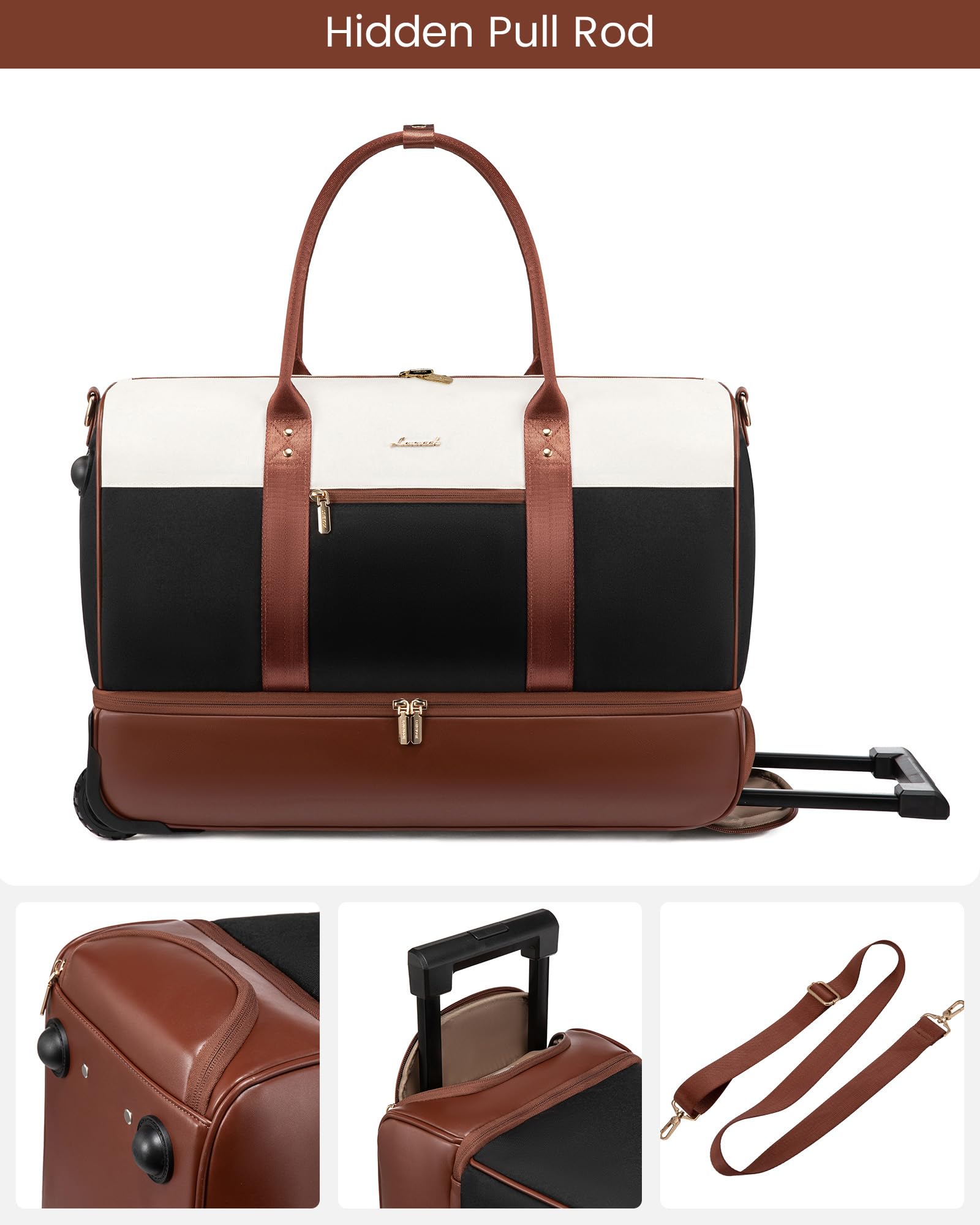 LOVEVOOK Women's Weekender Travel Duffel Bag - Large Carry-On Overnight Bag with Shoe Compartment & 2 Packing Cubes | Perfect for Hospital Labor Delivery, Weekend Getaways & Business Trips