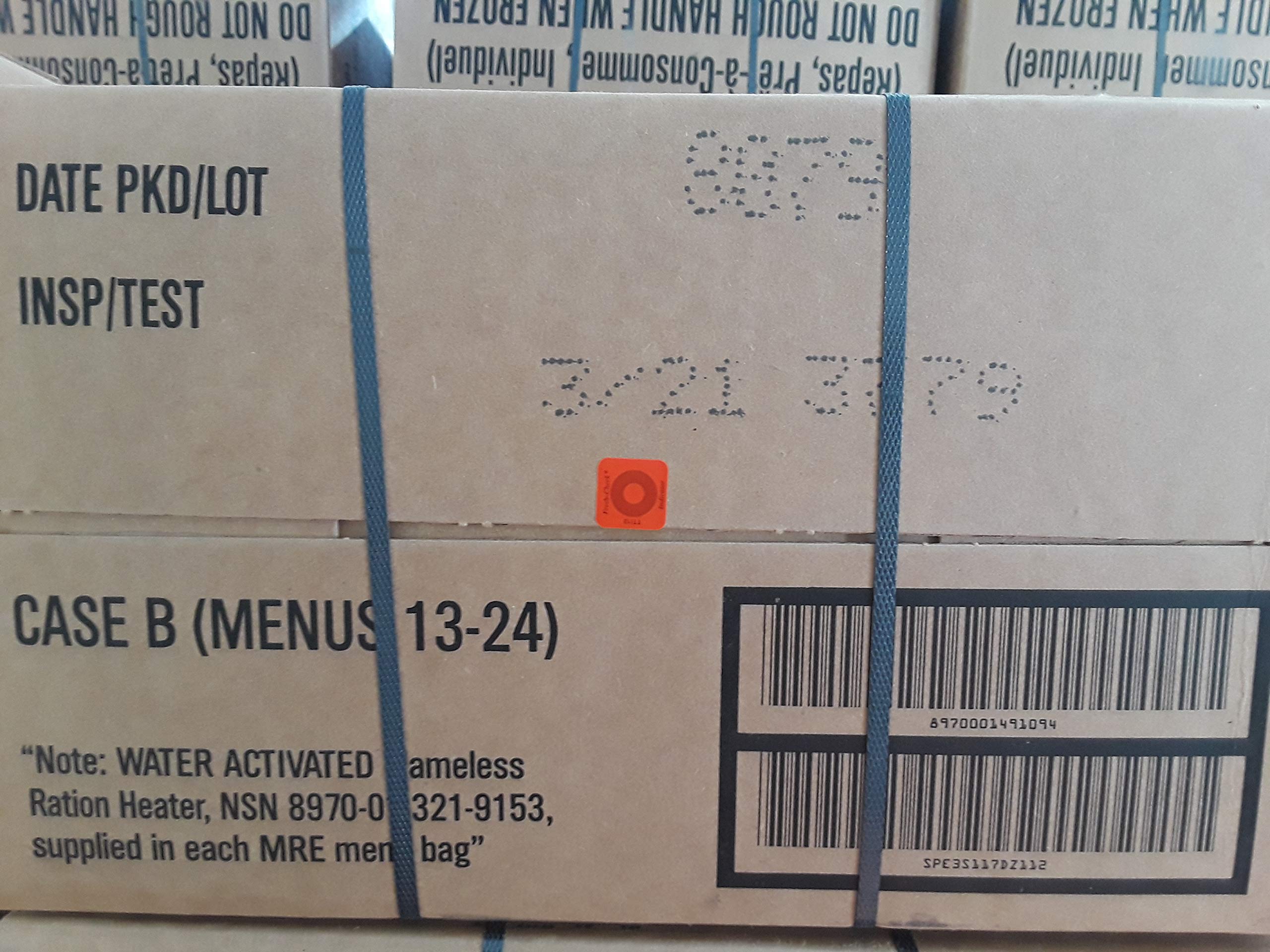 SOPACKO Military MREs Box B - Inspection/Test Date 03/2021 | Emergency Food Rations for Camping, Survival & Outdoor Adventures