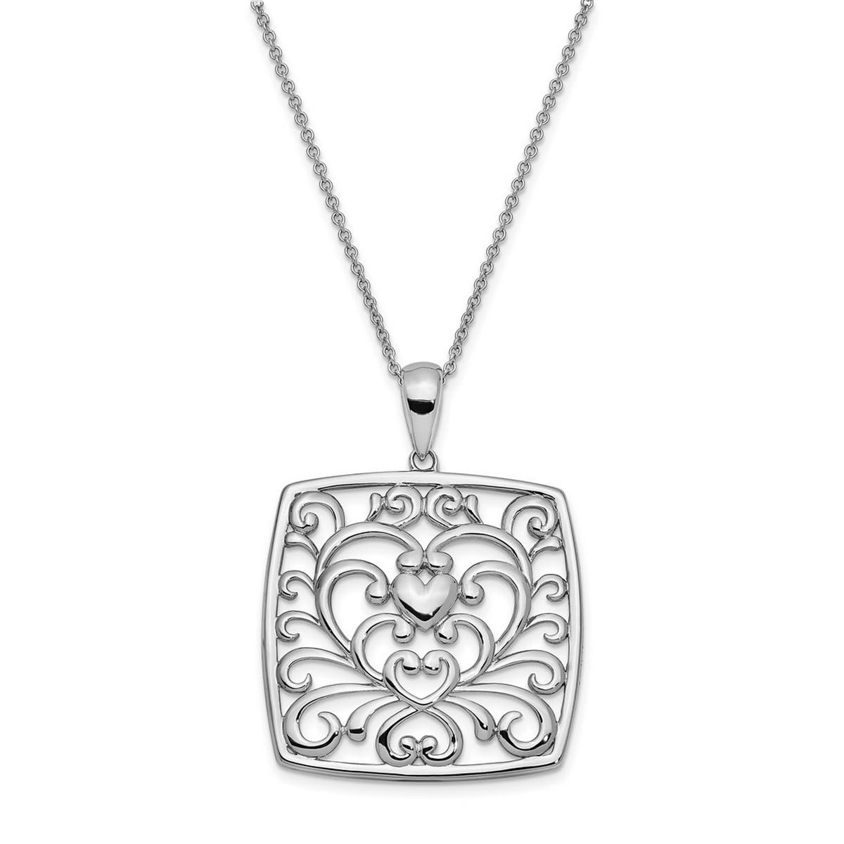 925 Sterling Silver Oxidized Antique Spring Ring Pendant Necklace for Women - 18 Inch Handmade Jewelry with Polished Finish | Perfect for Gifts, Parties & Everyday Wear