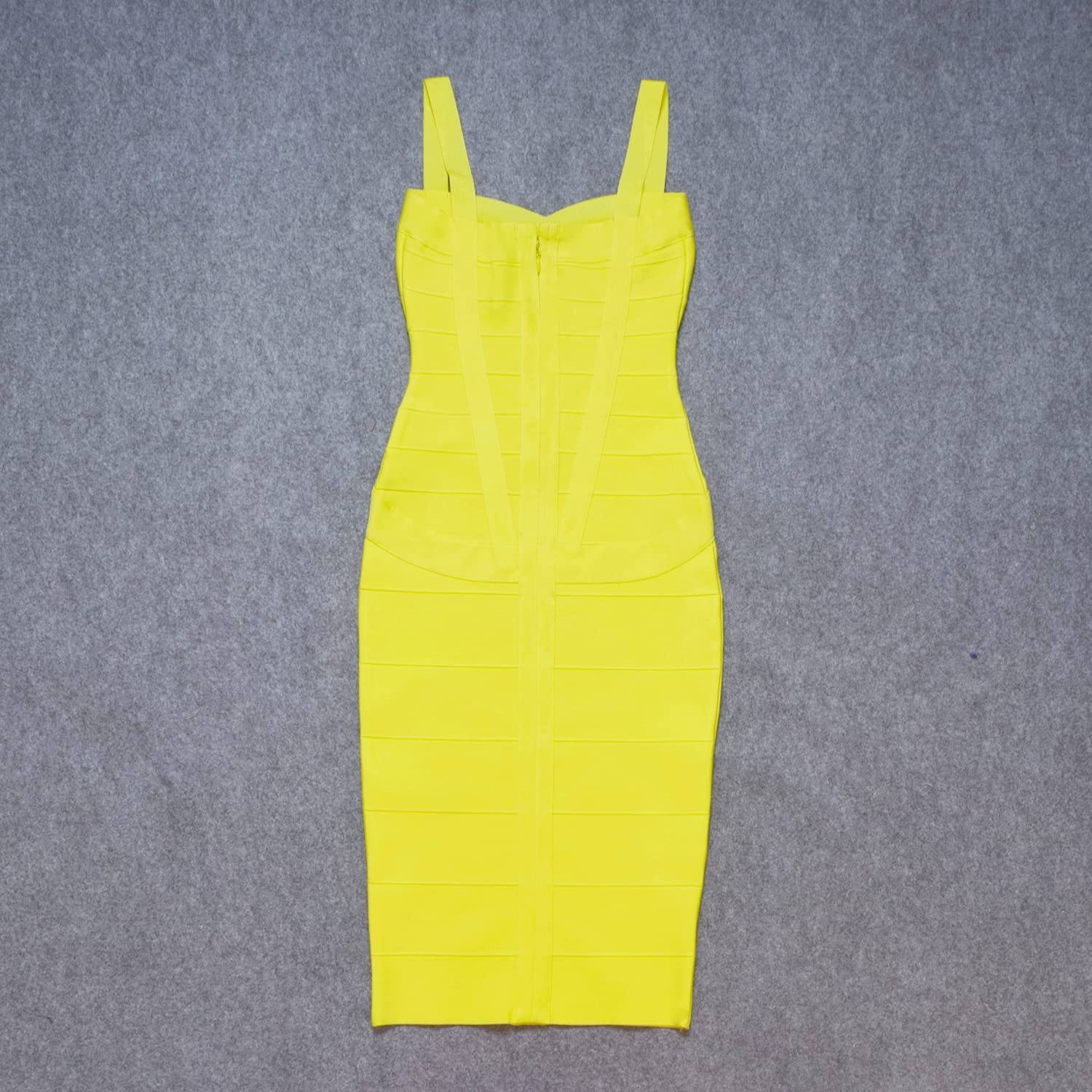 Sexy Midi-Calf Bandage Dress for Women - Solid Color Rayon Spaghetti Strap Bodycon Dress - Perfect for Club, Party, Date Night and Special Occasions