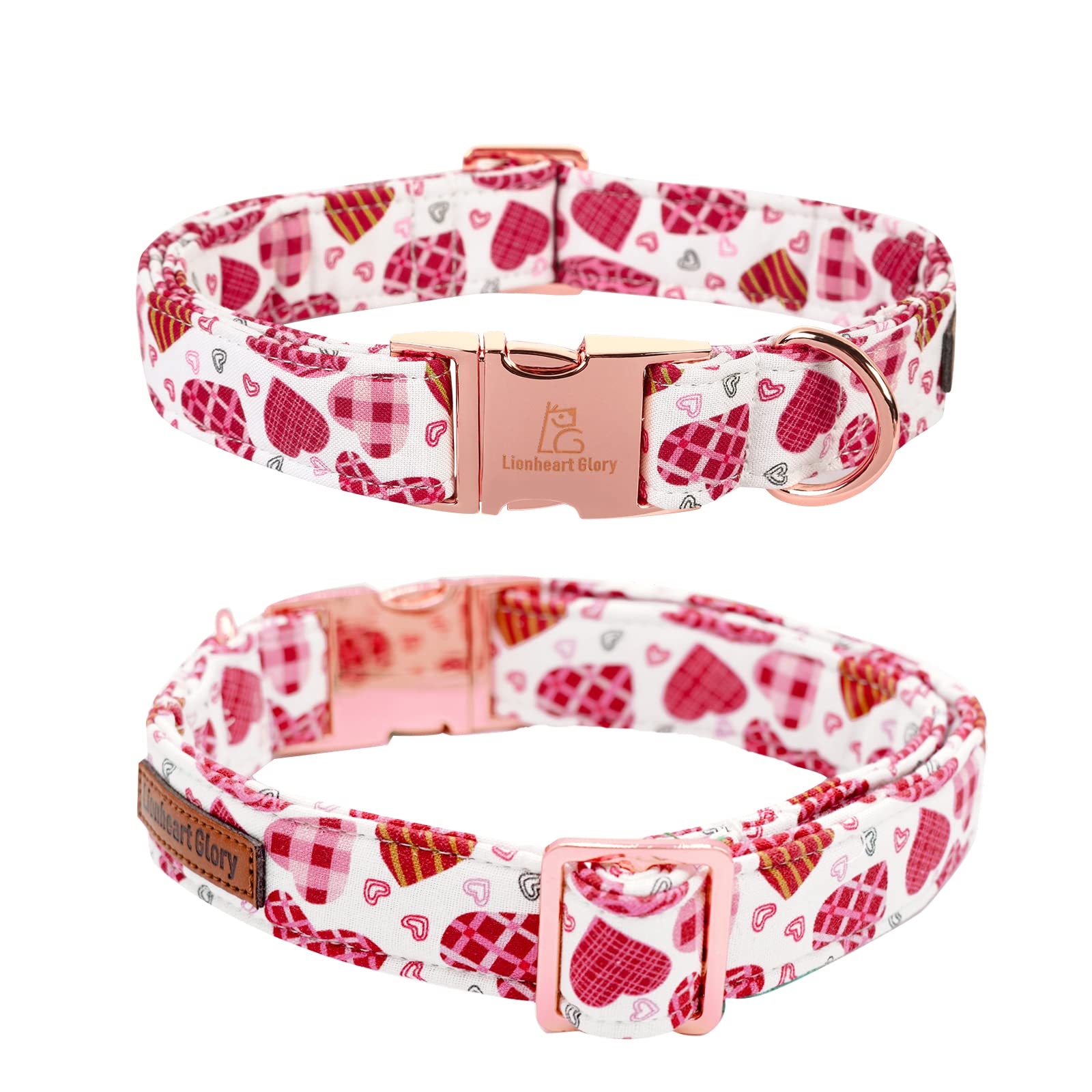 Lionheart Glory Heart Dog Collar - Adjustable Bow Tie Pet Collar for Small Dogs | Soft & Stylish Dog Accessories for Special Occasions, Weddings & Daily Walks
