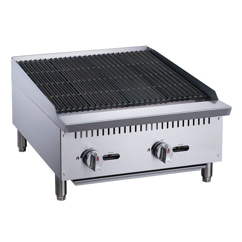 Chef AAA TCCB24 Commercial 24-Inch Countertop Charbroiler - Perfect for Restaurants, Diners & Outdoor Grilling
