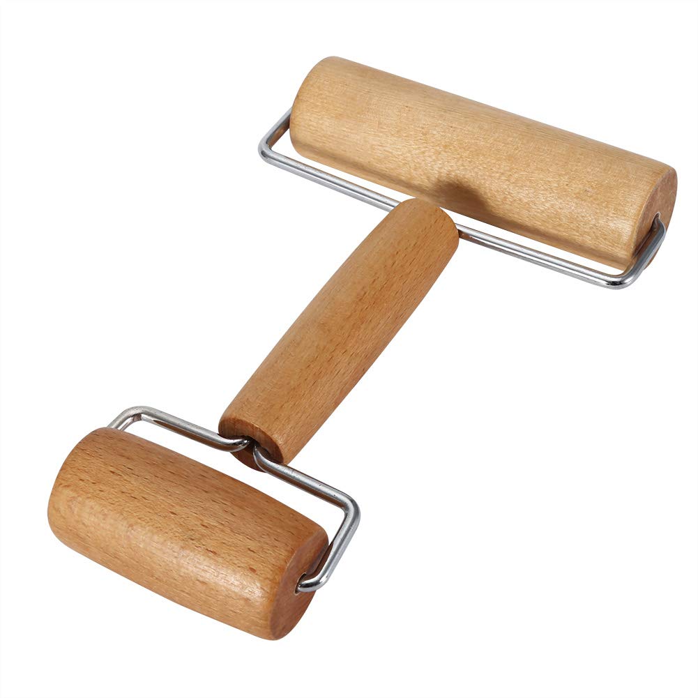 Non-Stick Wooden Pizza Dough Roller - Pastry Rolling Pin for Pizza, Tortilla, Cookies & Clay - Mini Time-Saver Kitchen Tool for Baking, Cooking & Crafting
