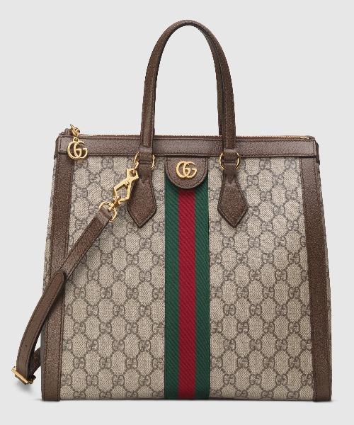 Gucci Ophidia GG Medium Tote Bag for Women - Luxury Designer Handbag with GG Supreme Canvas & Leather Trim - Perfect for Work, Travel & Everyday Use