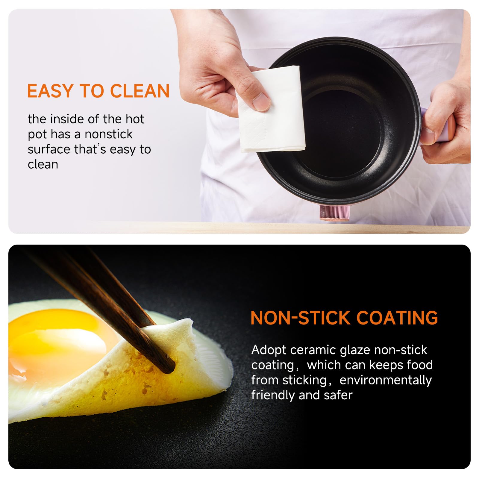 Electric Hot Pot with Steamer - 1.8L Non-Stick Multi-Cooker for Ramen, Soup, Noodles, Steak & Oatmeal | Fast Heating with Temperature Control & Rotary Switch | Perfect for Dorm, Office, Camping & Small Kitchen (Purple)
