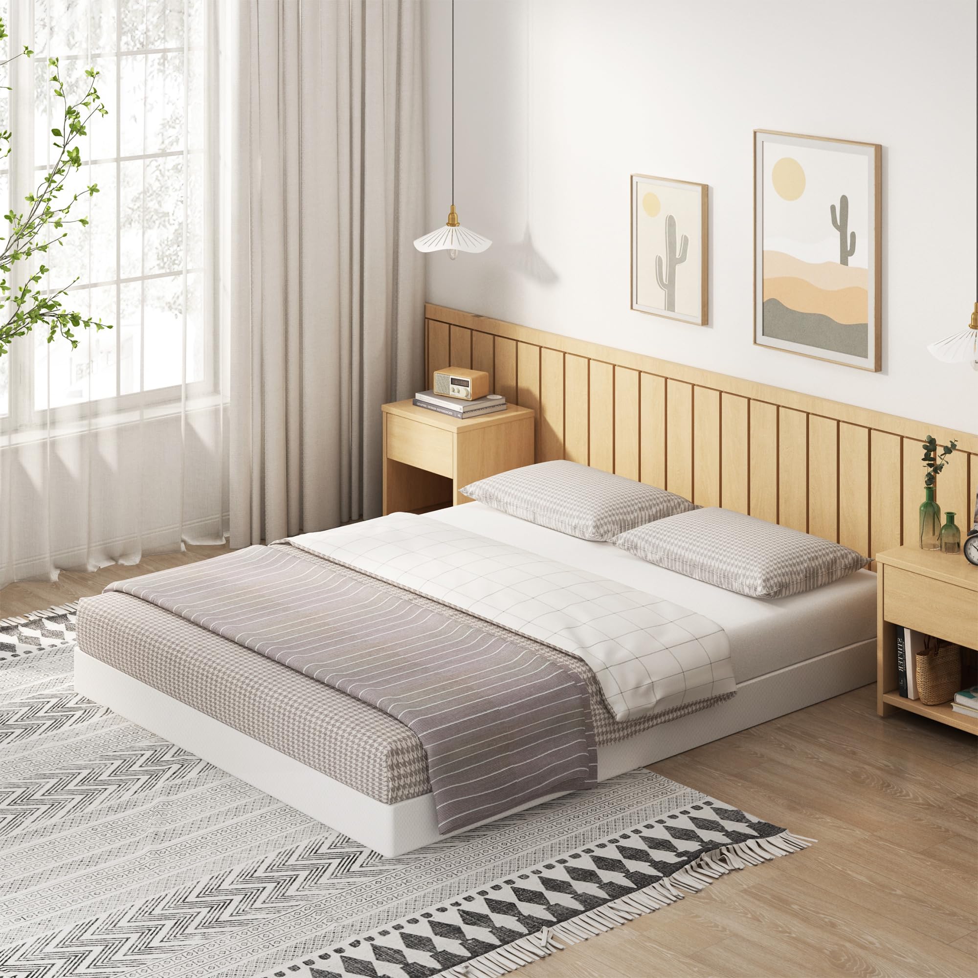 EMODA 5 Inch California King Box Spring Bed Base - Heavy Duty 3000 lbs Metal Mattress Foundation with Fabric Cover - Easy Assembly for Bedroom, Guest Room & Dorm Use