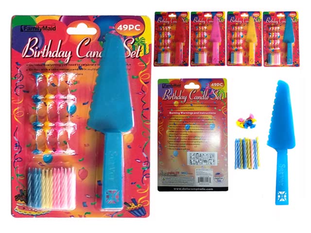Family Maid 30128 6.8 x 11.2 Inch 49-Piece Happy Birthday Candles (Pack of 144) - Perfect for Birthday Parties, Celebrations & Cake Decorations