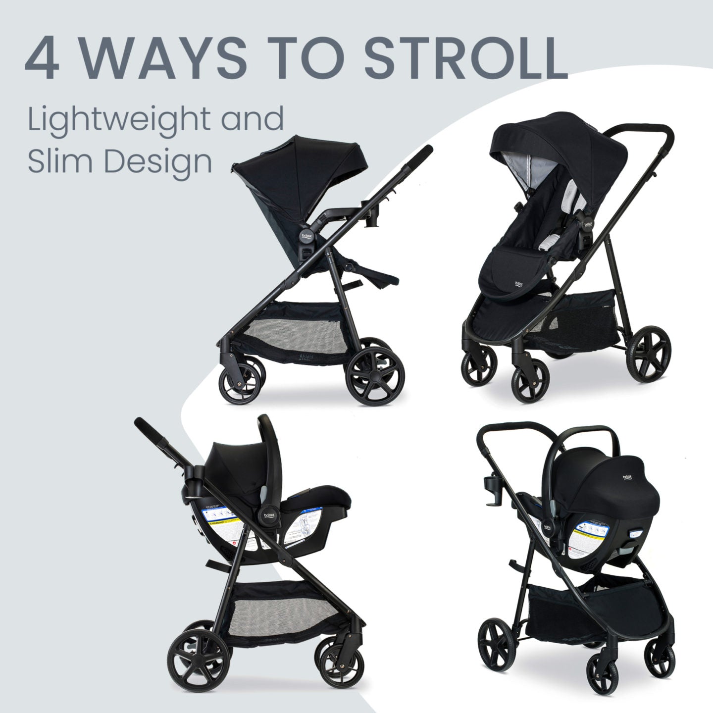 Britax Willow Brook Travel System - Lightweight Stroller & Infant Car Seat Combo for Safe & Convenient Travel | Perfect for Newborns, Toddlers, and On-the-Go Parents