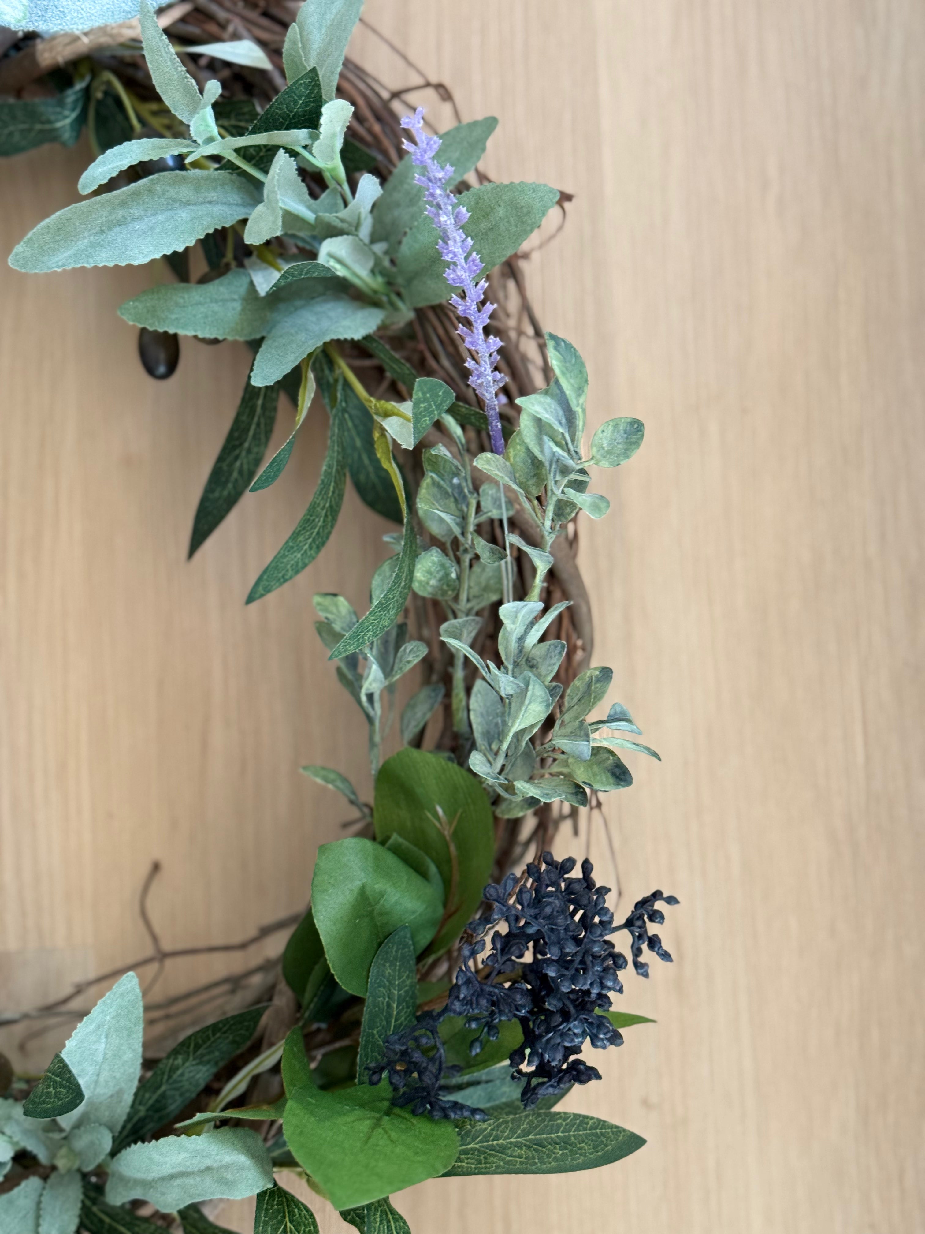 Under the Olive Tree Wreath - Handmade Olive Branch Wreath for Front Door, Wall Decor, Wedding & Home Decoration - Perfect for Christmas, Thanksgiving & Seasonal Home Decor