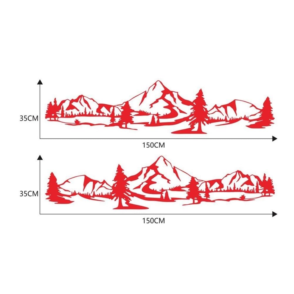 150cm RV Sticker Tree Decal - Mountain Forest Vinyl Graphic Kit for Camper & Trailer - Perfect for Outdoor Enthusiasts
