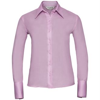 Russell Collection Women's Classic Twill Long Sleeve Shirt (J956F) - Perfect for Office Wear, Casual Outfits & Layering
