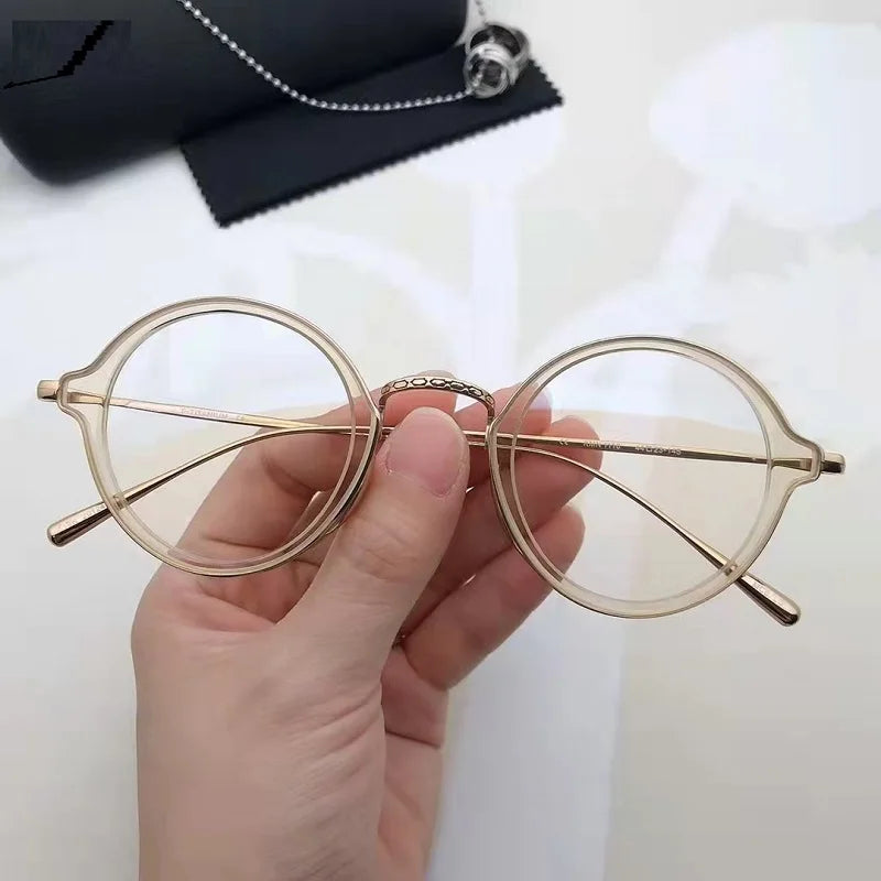 Aimee Unisex Full Rim Round Titanium Acetate Eyeglasses 1121110 - Lightweight & Durable Eyewear for Men & Women - Perfect for Reading, Work & Everyday Use