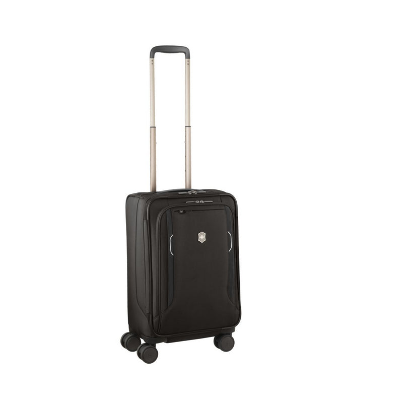 Werks 6.0 Frequent Flyer Carry On Plus Luggage - Black Expandable Suitcase for Business Travel & Weekend Getaways | Airline Approved Carry-On Bag with Spinner Wheels