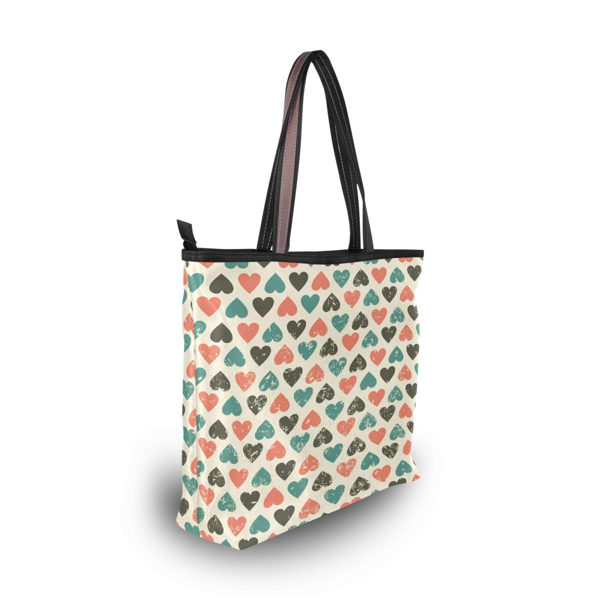 Valentine's Day Tote Bag for Women - Cute Heart Print Shoulder Bag - Perfect Gift for Girlfriend, Wife, Daughter - Ideal for Shopping, Beach & Date Night