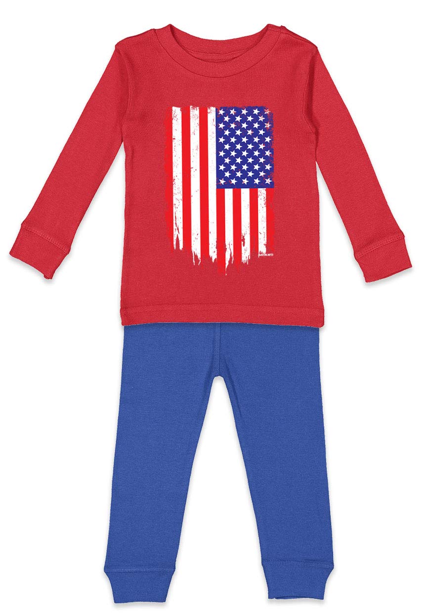 Haase Unlimited Torn American Flag Patriotic Kids Outfit - USA America Flag Shirt & Pants Set for Boys & Girls - Perfect for 4th of July, Memorial Day & Patriotic Events