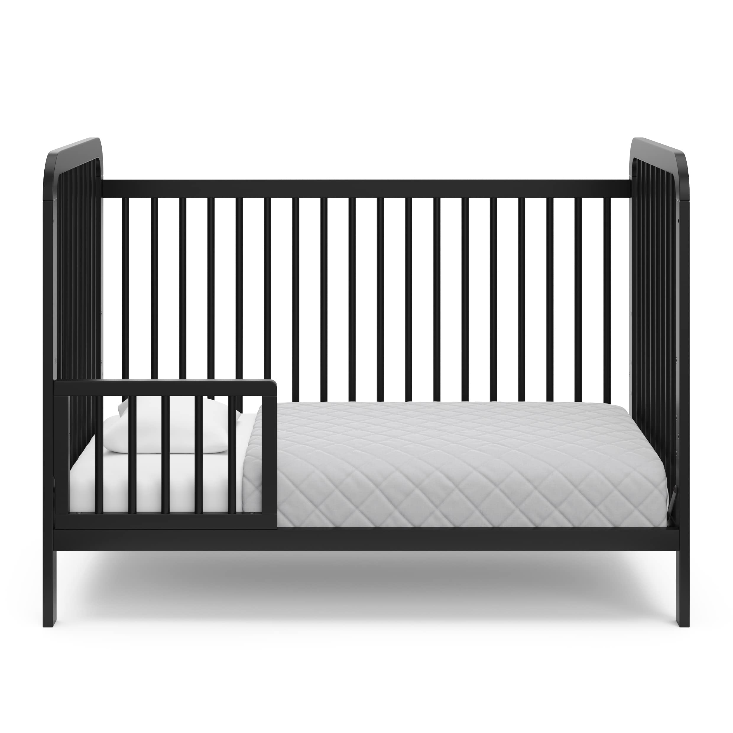 Storkcraft Pasadena 3-in-1 Convertible Baby Crib (Black) – GREENGUARD Gold Certified, Converts to Daybed & Toddler Bed, Fits Standard Full-Size Crib Mattress, Adjustable Height – Perfect for Nursery, Bedroom & Growing Toddlers