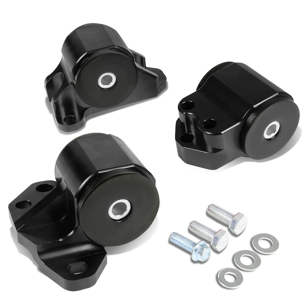Auto Dynasty Honda/Acura B & D-Series Manual Transmission Hydraulic Engine Mount Kit (Black) - Compatible with EH EJ EG DB DC Models - Perfect for Performance Upgrades & Engine Stabilization