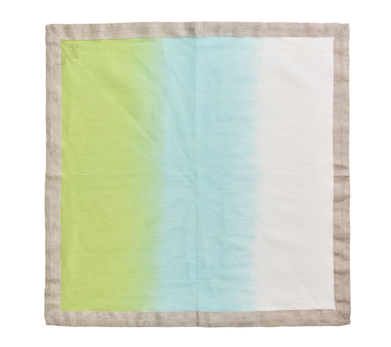 Blue & Green Dip Dye Napkins Set of 4 - Premium Cotton Table Linens for Dinner Parties & Home Decor