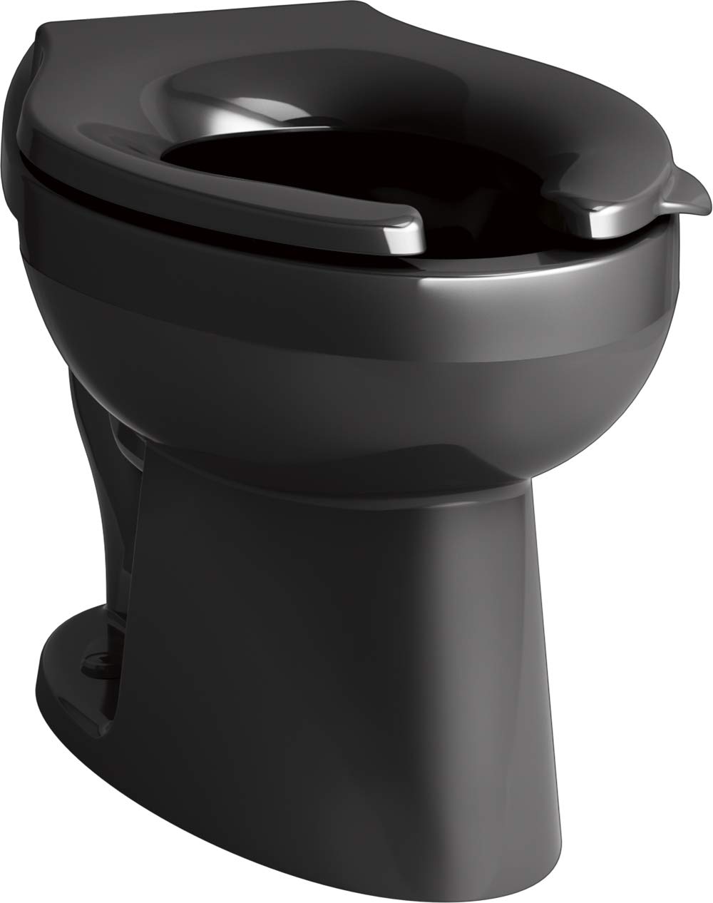 Kohler K-96054-7 Wellcomme Ultra Toilet in Black - Modern Water-Efficient One-Piece Elongated Toilet for Bathroom & Powder Room Renovation