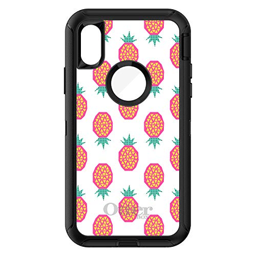 Summer Graphics - Pineapple Pattern - Pink On Black Case
