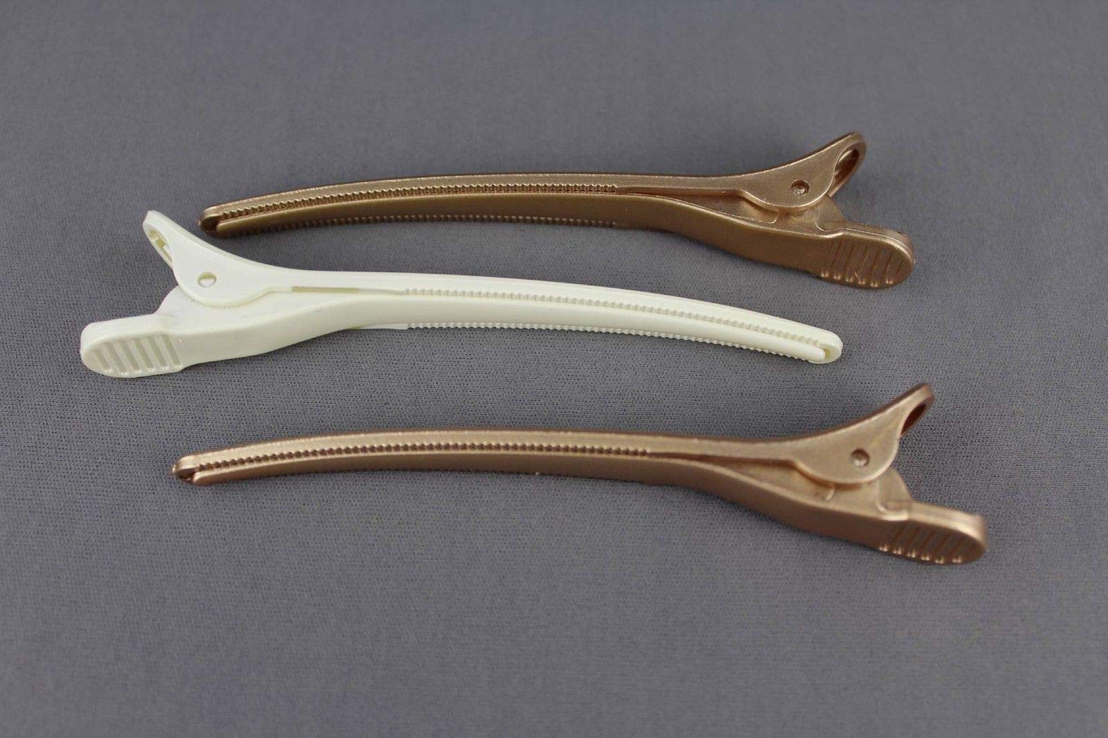 Gold Alligator Hair Clips Set of 3 - Salon Style Hair Claw Clamps for Women & Girls - Perfect for Ponytails, Updos & Styling - Great for Parties, Weddings & Everyday Use