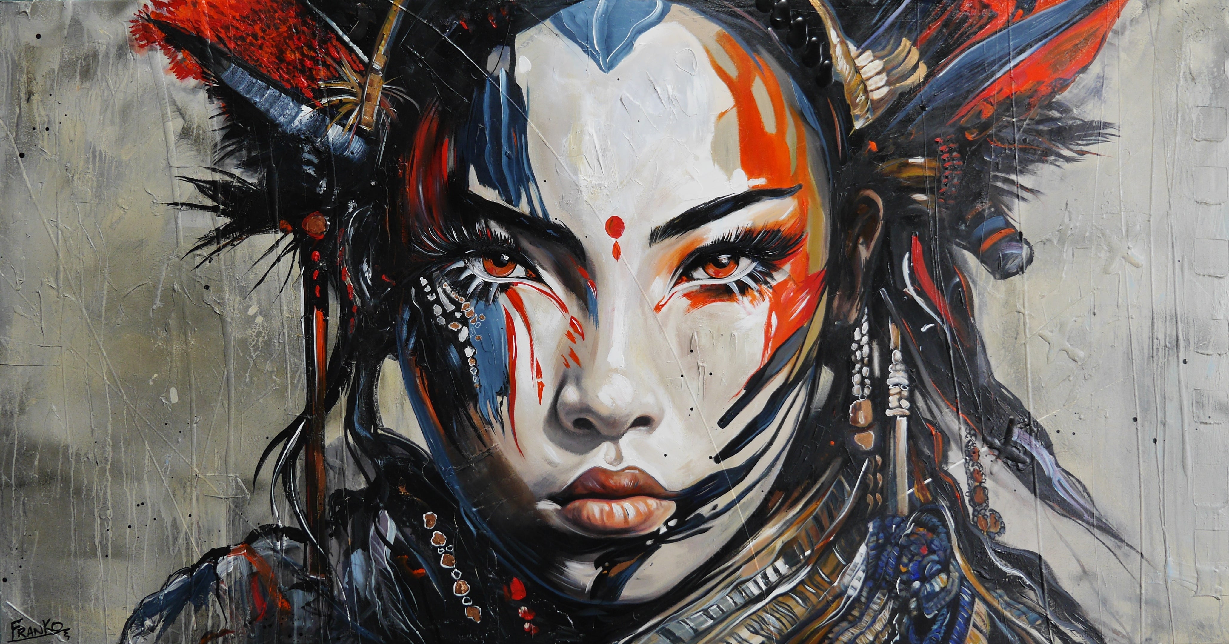 Musashi 190x100cm Abstract Textured Framed Wall Art - Brave & Beautiful Modern Painting for Living Room, Bedroom, Office Decor
