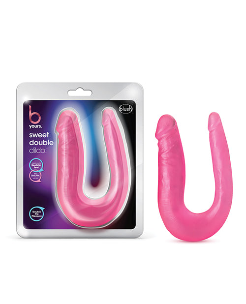 B Yours Sweet Double Dildo - Pink Adult Toy for Couples & Solo Play - Perfect for Lesbian, BDSM & Spicy Intimate Moments