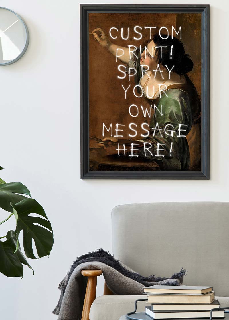 Custom Spray Paint Portrait - Personalized Self Portrait as Allegory of Painting Artwork | Unique Wall Decor for Home, Office & Gifts