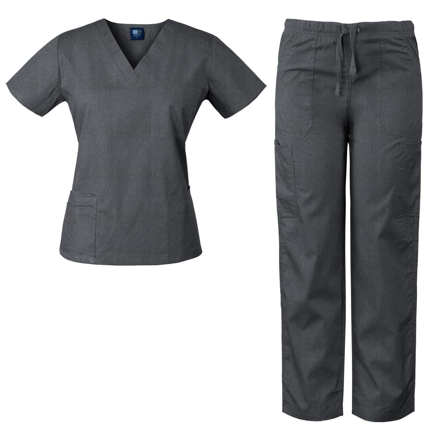 Medgear Women's Scrubs Set - 4 Pocket Medical Uniform Top & Multi-Pocket Pants for Nurses, Doctors & Healthcare Professionals | Comfortable Workwear for Hospital, Clinic & Healthcare Settings