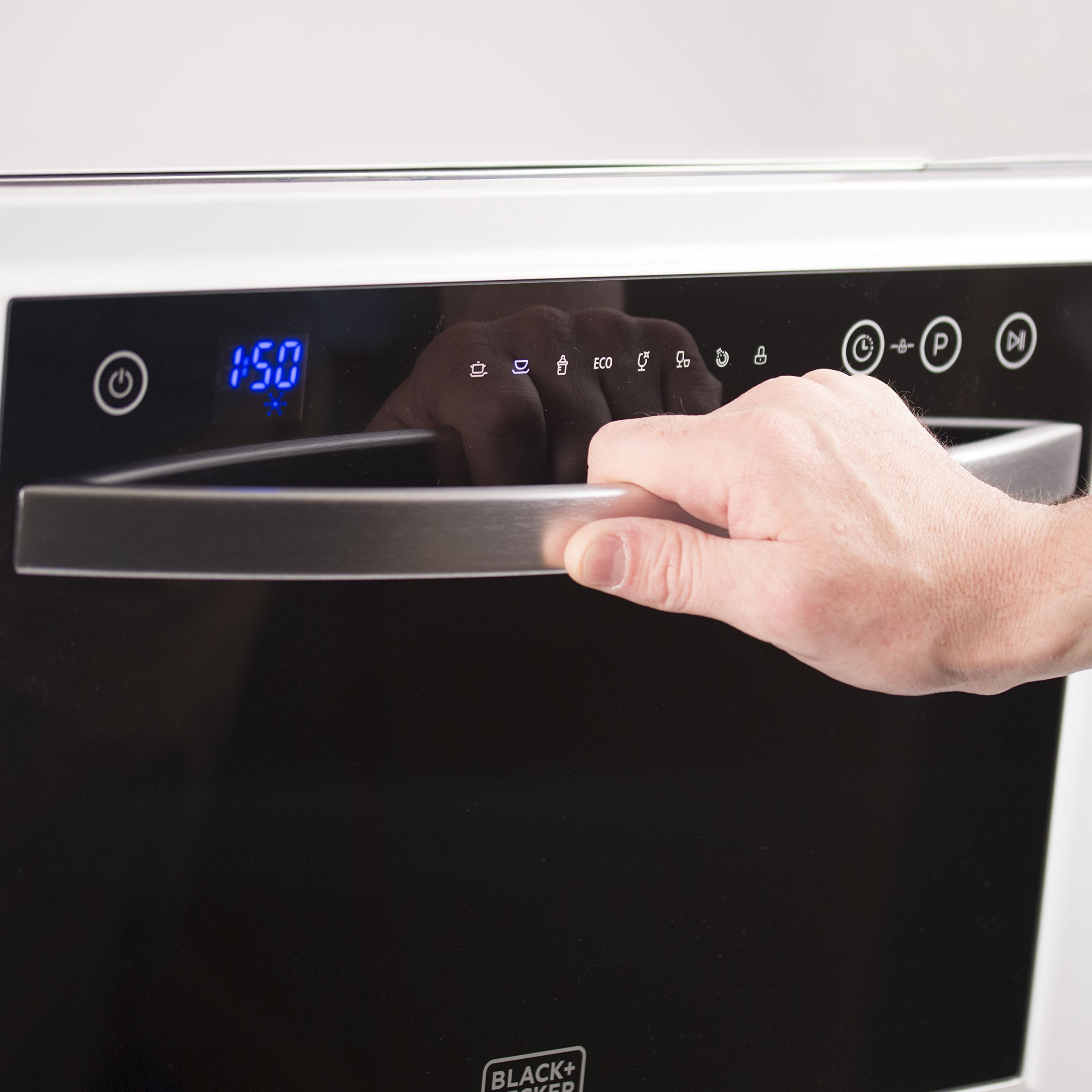 BLACK+DECKER BCD6W 6 Place Setting ENERGY STAR Certified Portable Compact Countertop Dishwasher - Perfect for Small Apartments, RVs, Dorms & Kitchenettes