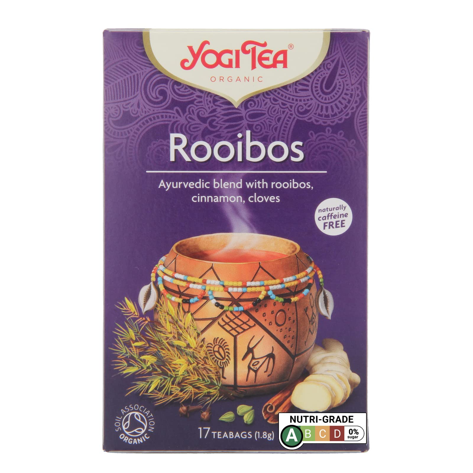 YOGI TEA Organic African Spice Tea - 17 Count | Caffeine-Free Herbal Tea Blend with Rooibos & Warming Spices | Perfect for Relaxation & After-Dinner Digestive Support