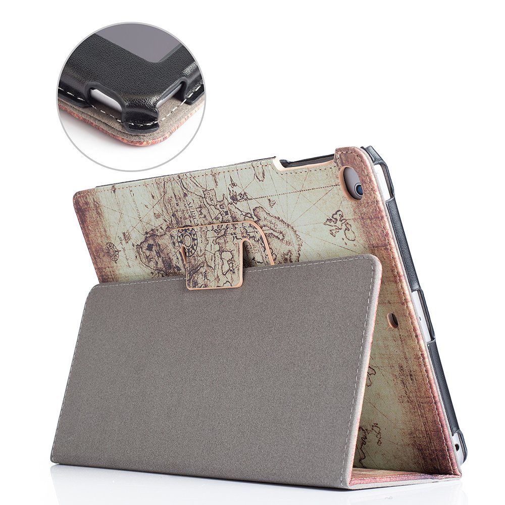 Premium PU Leather Folio Case for iPad 9.7 Inch (2018/2017/iPad Air 2/iPad Air 1) - Shockproof Corner Protection & Scratch-Resistant Smart Cover with Auto Sleep/Wake - Perfect for Work, Travel & Home Use