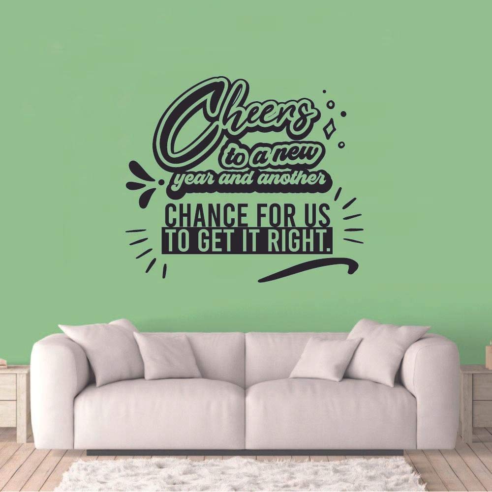 New Year Inspirational Quote Vinyl Wall Sticker - 20x20 Inch Motivational Wall Art Decal for Home, Office & Living Room Decor - Perfect for New Year's Celebrations & Home Makeovers