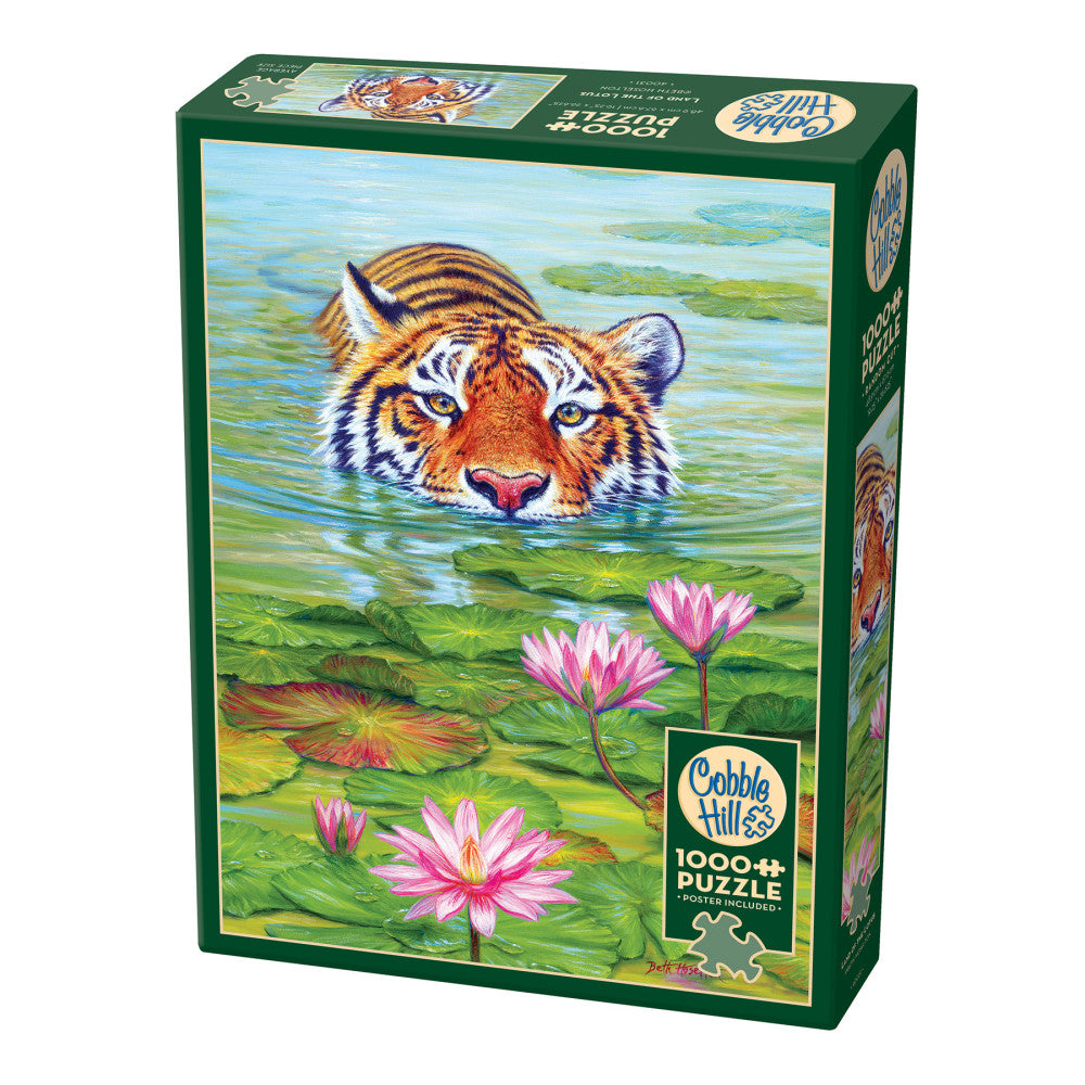 Cobble Hill Land of the Lotus 1000-Piece Eco-Friendly Jigsaw Puzzle for Adults - Beautiful Asian-Themed Artwork for Relaxation & Home Decor