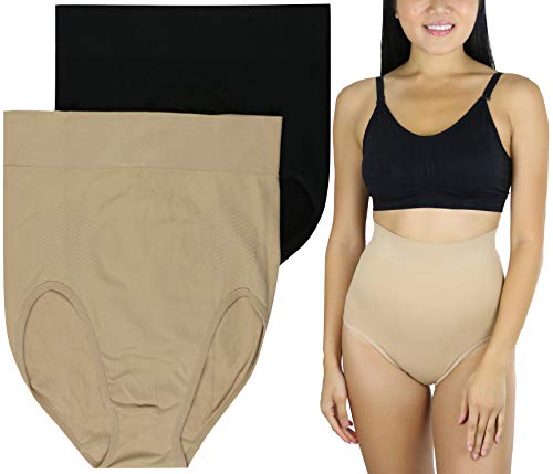 2 Pack: Black & Beige Seamless Microfiber