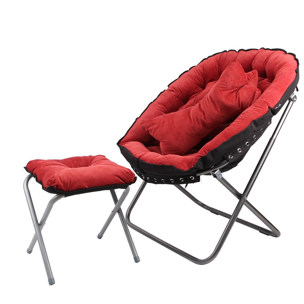 Portable Folding Chair Sofa - Single Lounge Armchair for Indoor & Outdoor Use - Comfortable & Space-Saving (Red) - Perfect for Camping, Patio, Living Room, and Small Spaces