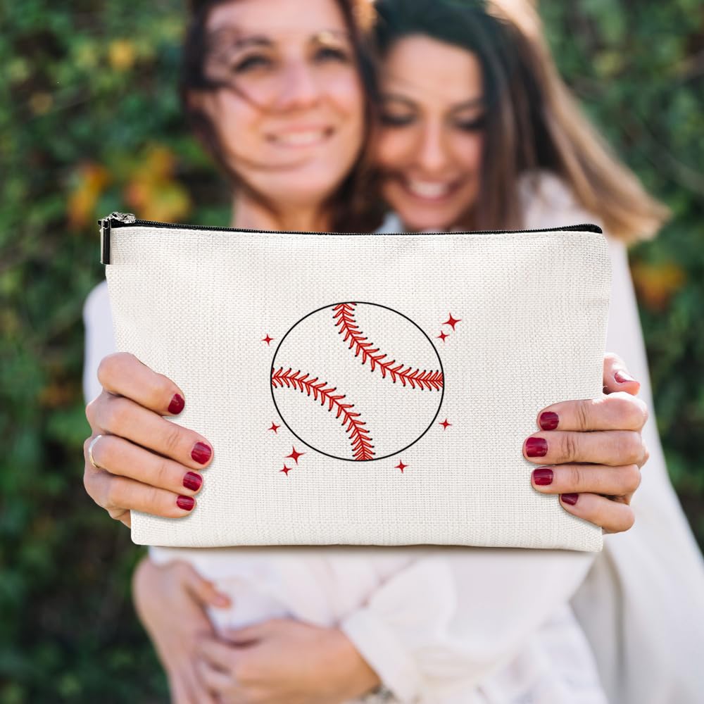 Funny Baseball Makeup Bag for Women - Cute Cosmetic Bag with Baseball Design - Perfect Gift for Mom, Sister, Aunt, Daughter & Baseball Lovers - Great for Mother's Day, Birthday, Christmas & Game Day - Ideal for Sports Events, Travel & Daily Use