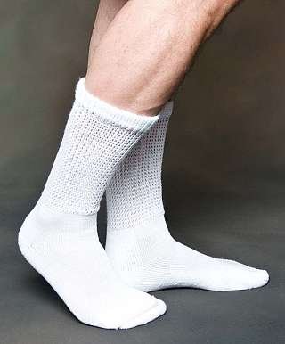 Diabetic Socks for Men & Women - White Crew Socks Large Size - Soft Comfortable Non-Binding Socks for Diabetes, Swelling & Circulation - Ideal for Daily Wear, Work & Travel