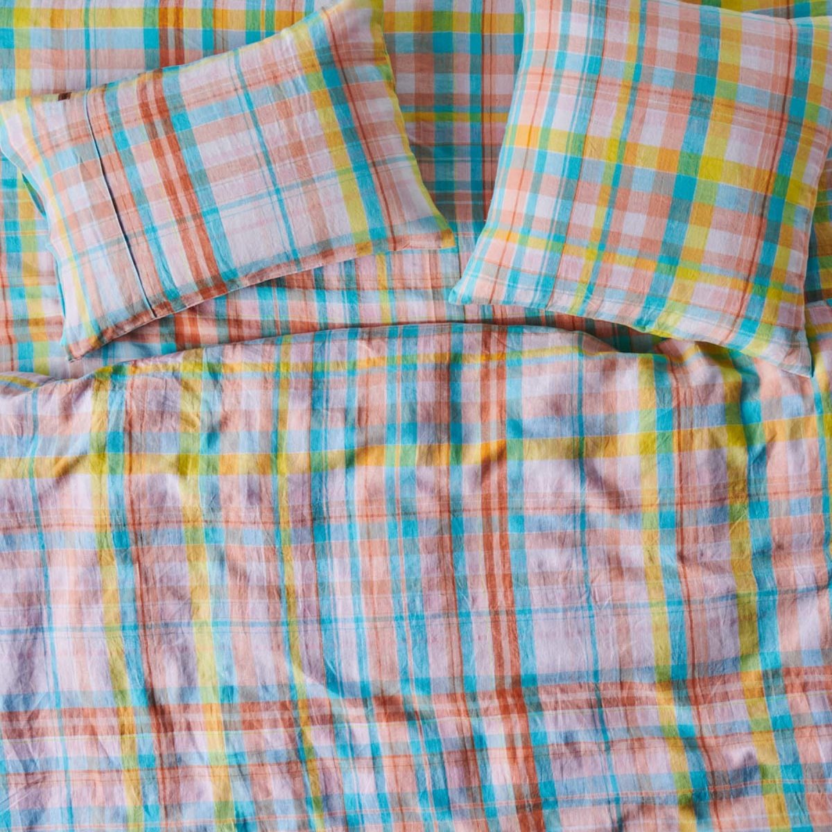 Stylish Paradise Tartan Linen Quilt Cover Set - Soft & Breathable Bedding for All Seasons - Perfect for Master Bedroom, Guest Room & Cozy Home Decor