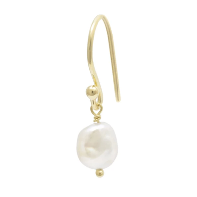 Freshwater Pearl Nugget Earrings for Women - Natural White Pearls, Hypoallergenic, Elegant Dangle Earrings - Perfect for Weddings, Parties & Everyday Wear