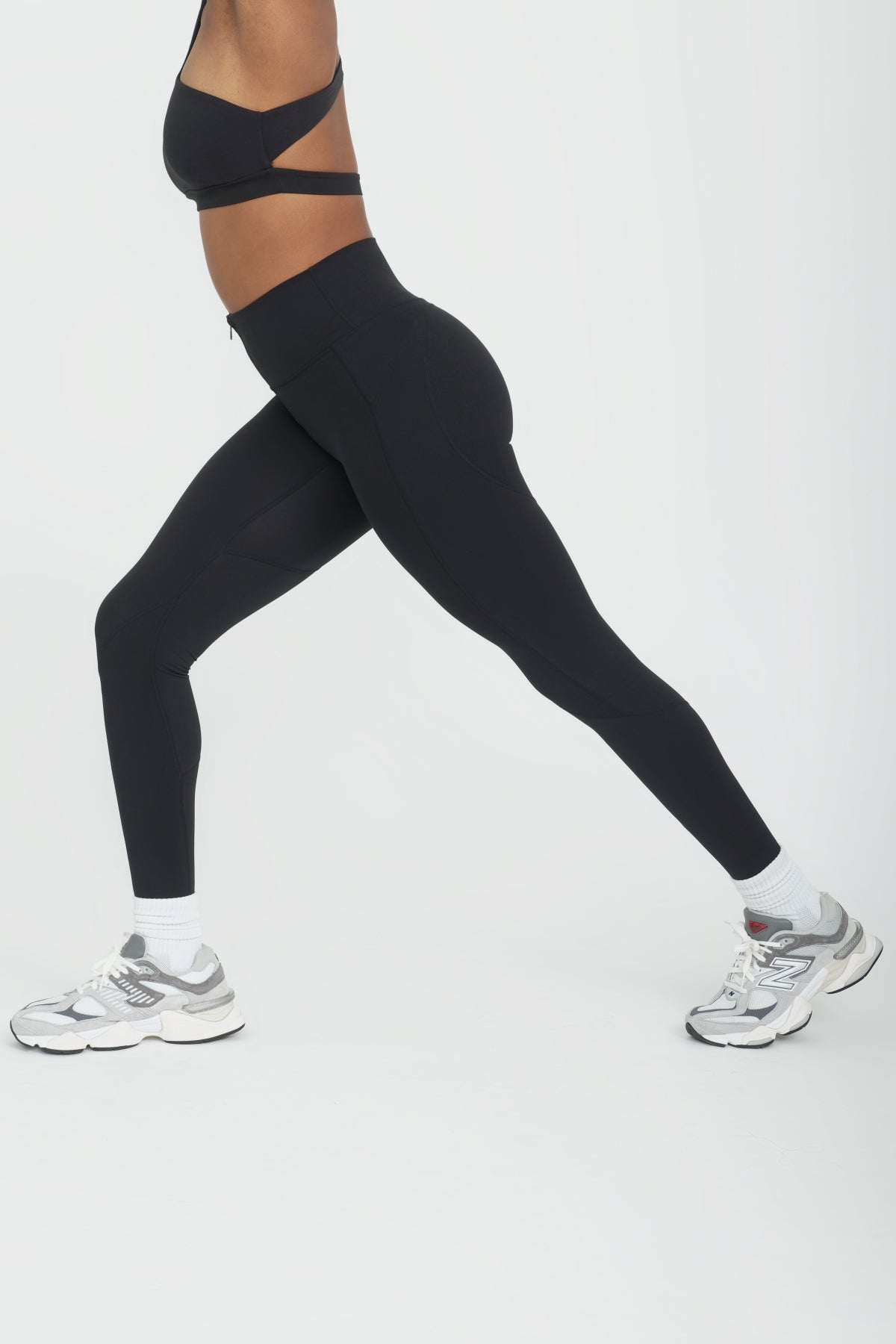 Bronx Zip Front Legging - High Waisted Workout Leggings for Women, Black - Perfect for Yoga, Running & Gym