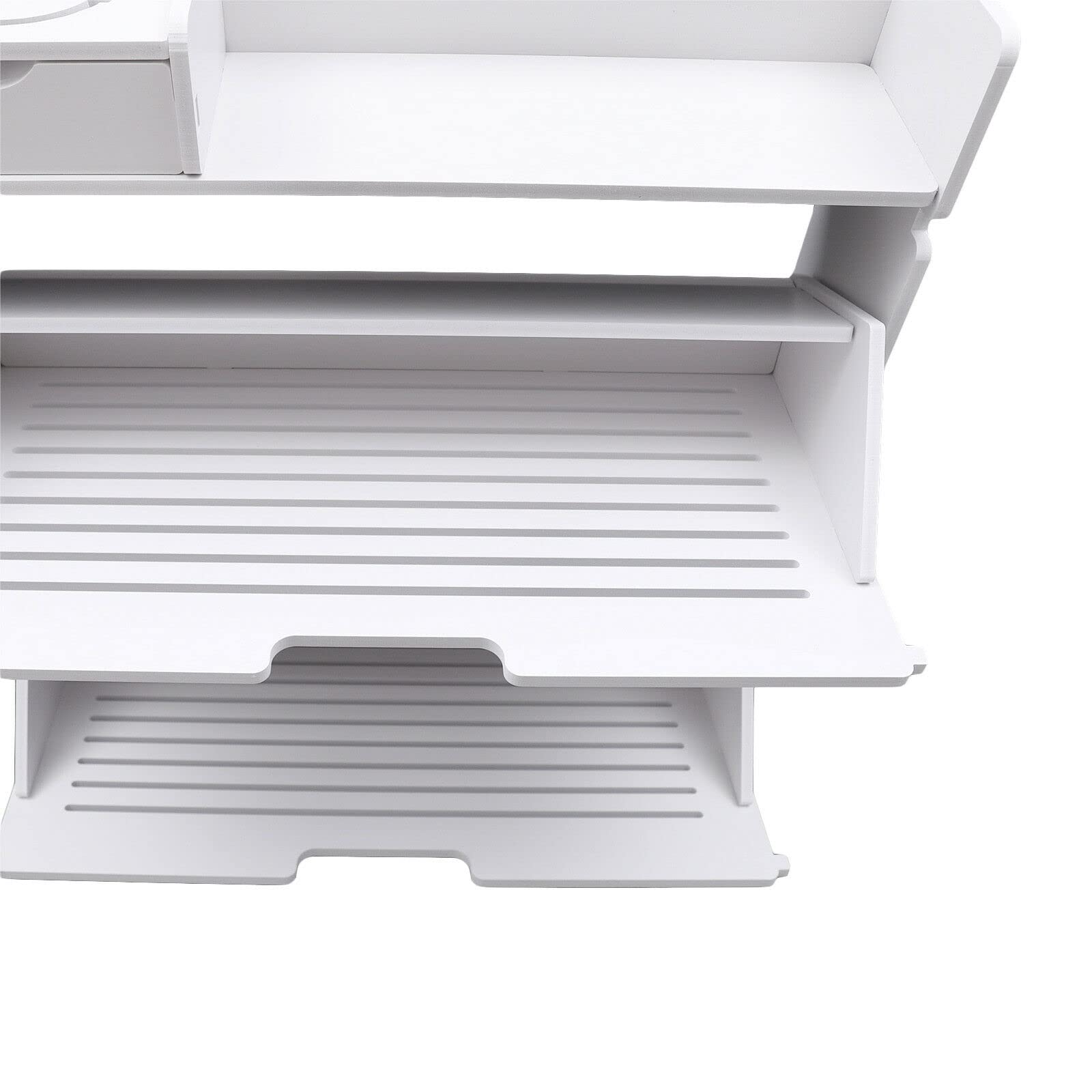 Modern 2-Tier Shoe Storage Cabinet - White Striped Slim Shoe Rack for Entryway & Closet Organization - Space-Saving Shoe Organizer for Small Spaces, Apartments & Home Decor