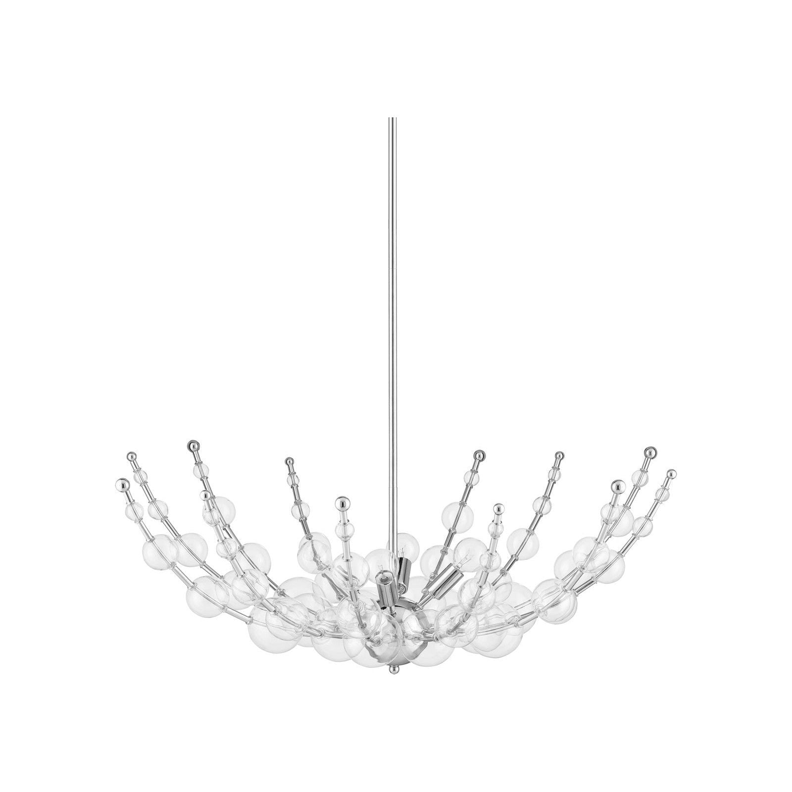 Abberton Nickel Chandelier - Modern Crystal Ceiling Light Fixture for Dining Room, Living Room & Bedroom - Elegant Home Decor Lighting