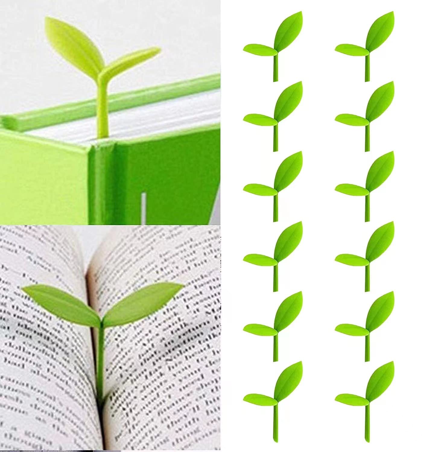 Creative Silicone Grass Bud Bookmarks - Set of 32 Unique Green Sprout Bookmarkers for Book Lovers | Perfect Reading Accessories & Thoughtful Gifts for Readers, Students & Bibliophiles | Ideal for Books, Journals, Planners & DIY Projects