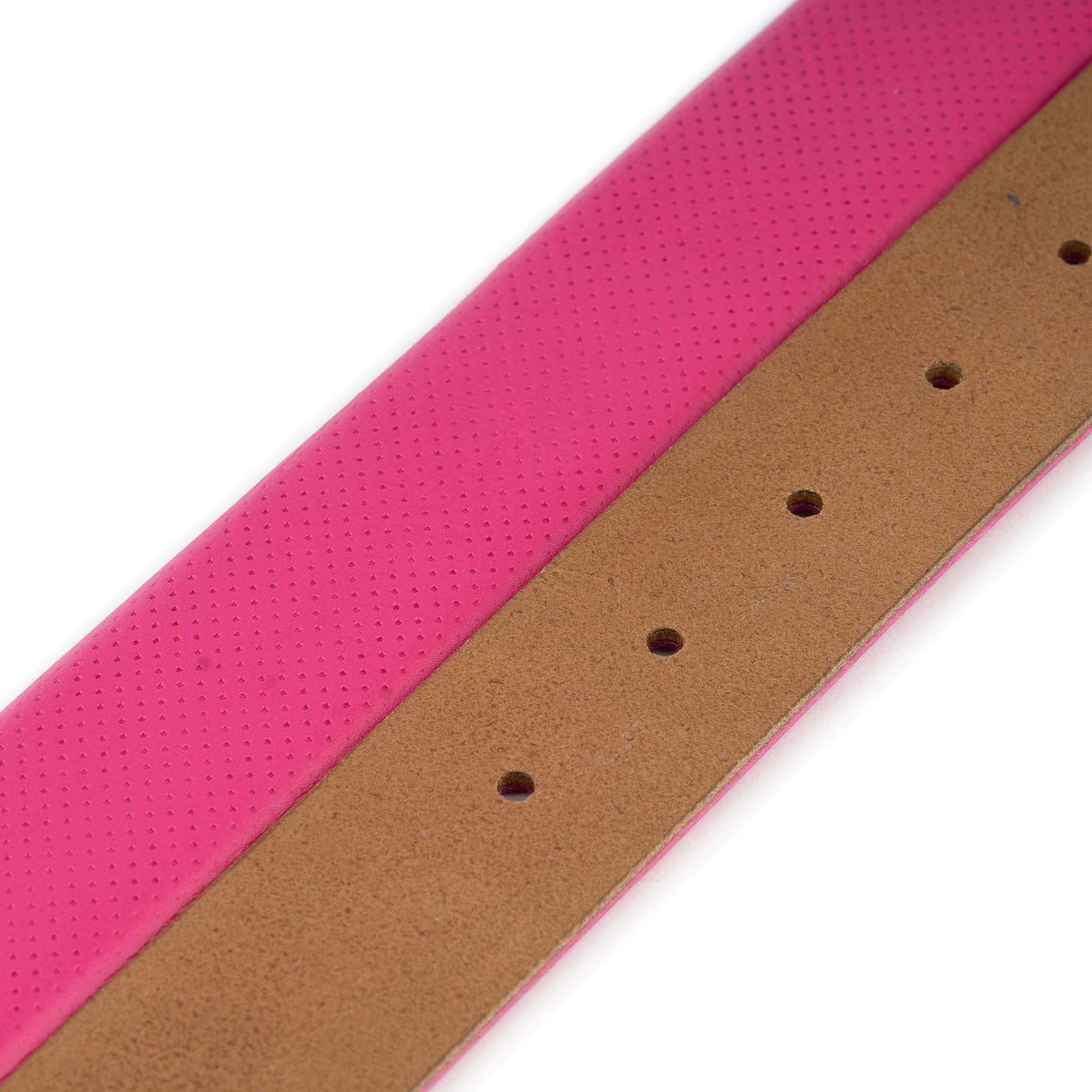 Pink Leather Women's Belt Strap Replacement with Dotted Texture - Compatible with Cartier Buckles | Fashion Accessory for Casual & Formal Outfits